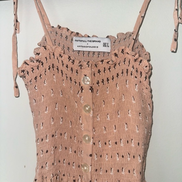 Faithful the Brand by Anthropology Peach Floral Bohemian Jumpsuit size 2 - Picture 2 of 5